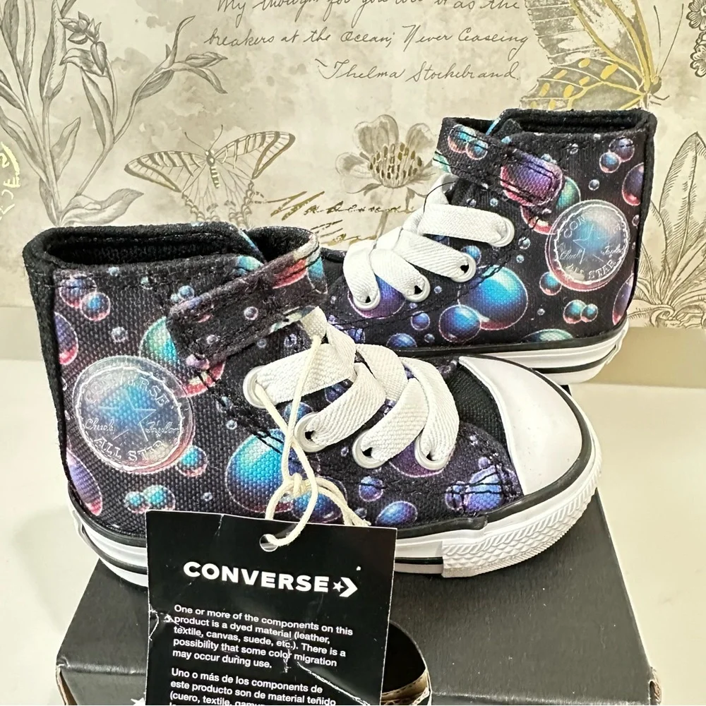 Converse Chuck Taylor All Star Hi Sneaker 1V Bubbles Black (INFANT SIZE: 3 US)